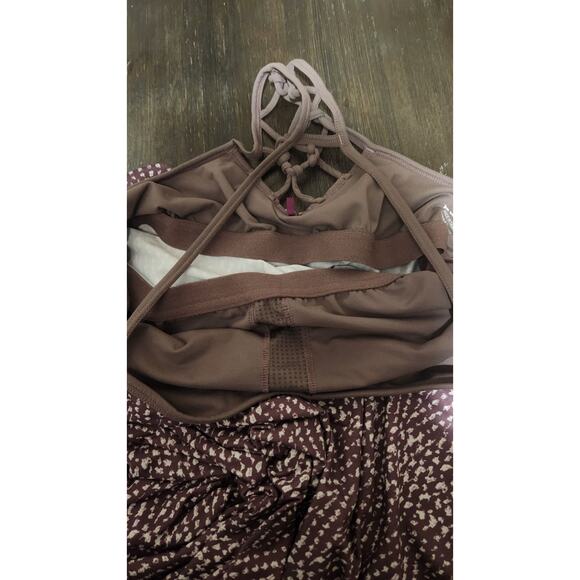 PrAna Elixer Volcanic Plum Sumatra Sporty Tank Dress Built In Bra Large Hiking - Picture 8 of 11